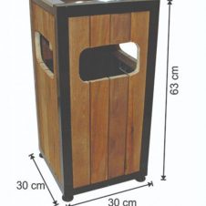 E208 28 LT AHŞAP DEKORLU ÇÖP KOVASI